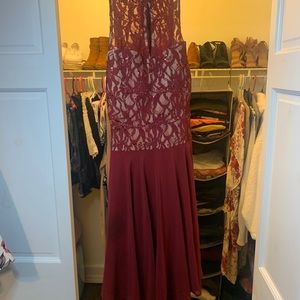 Burgundy High Low dress